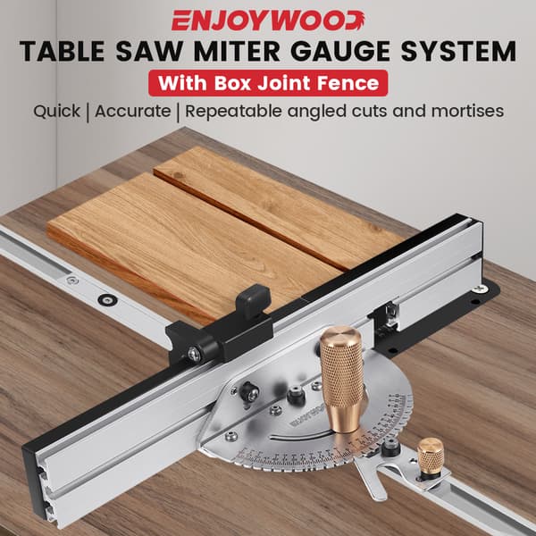 Enjoywood Miter Gauge, Robust Aluminiumkonstruktion, Justerbara Komponenter, Mångsidig för Olika Verktyg