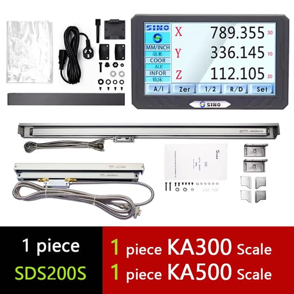 SINO 3-aksers LCD digital visning, berøringsskærm, 5μm opløsning,DRO-KA300-KA500