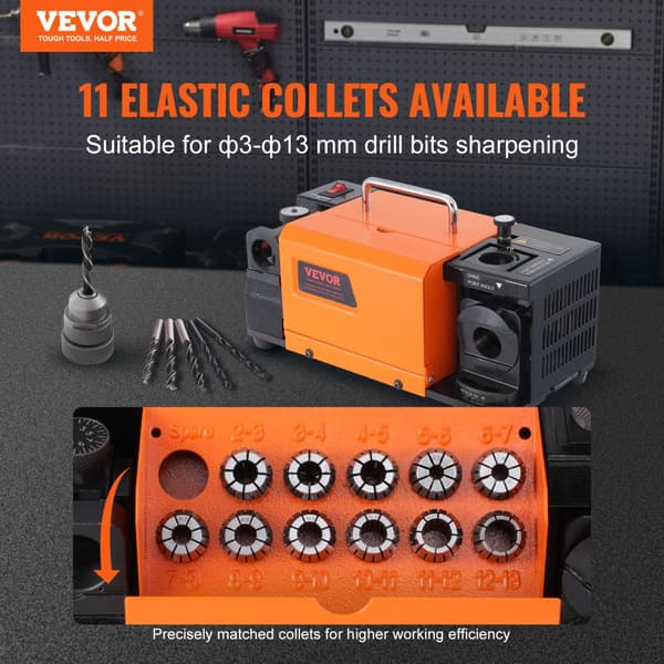 Borrbitskärpare, 120W effekt, justerbar spetsvinkel, lämplig för 3-13 mm bits