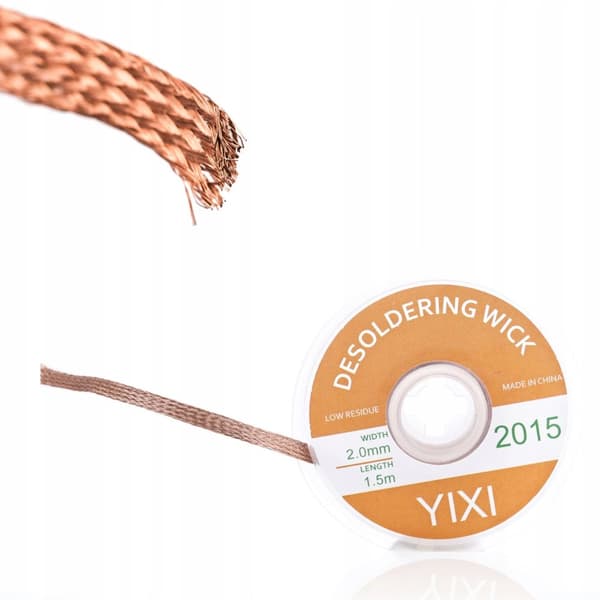 Rosfix Lödplåt i spole 0,8mm 10g + fläta 4mmX1,5m + fläta 3mm x 1,5m + fläta 2mm x 1,5m + fläta 3,5mm x 1,5m
