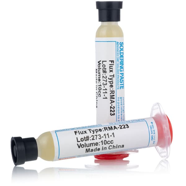 RMA-223 flux loddemiddel med et stempel og en nål
