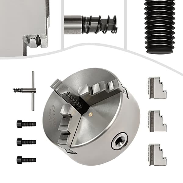 3 Leuka Sorvi Chuck, Korkea Tarkkuus 0.07mm, Kestävä HT300 ja 20CrMnTi, Monipuoliset Leuka Vaihtoehdot