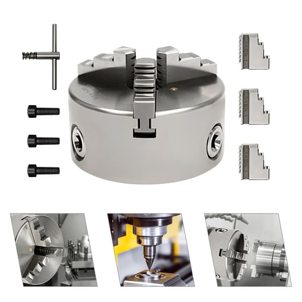 3 Leuka Sorvi Chuck, Korkea Tarkkuus 0.07mm, Kestävä HT300 ja 20CrMnTi, Monipuoliset Leuka Vaihtoehdot