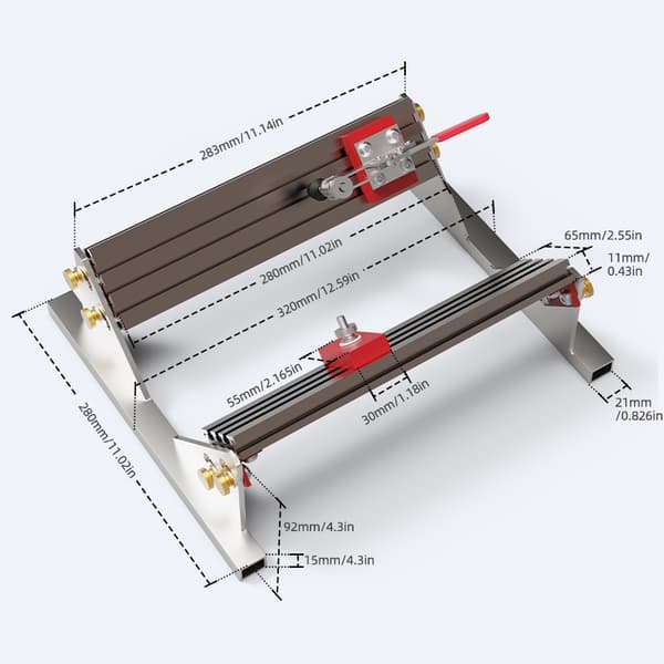 Enjoywood Spline Jig för Bordsåg och Fräsmaskin, Justerbar Storlek för Träprojekt, Inbyggda Vändstopp, Smidig Drift
