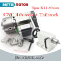 Miniatyrbild 2 av 2: CNC Fjärde Axeln, Nema23 Stegmotor,3käkar K11-80mm
