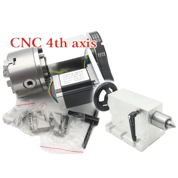 CNC Fjärde Axeln, Nema23 Stegmotor,3käkar K11-80mm