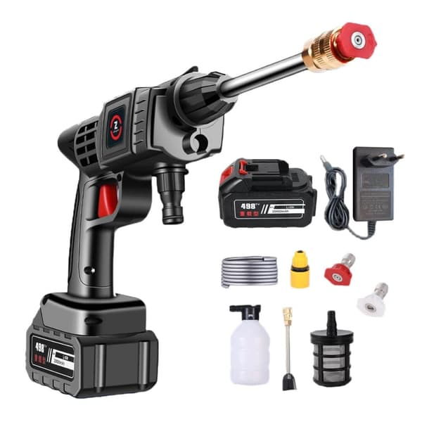 H�gtryckstv�tt, tr�dl�s drift, kompatibel med Makitas 21V batteri., 20000mAh batteri