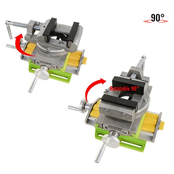 Precisionvagn, 2 i 1 Fräsning Borrning, 90° Rotationsvinkel, Maximal Klämstorlek 77 mm
