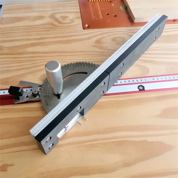 Møbelsnedkeri Miter Gauge Fence, Holdbar Aluminiumkonstruktion, Præcis Skæleskala, Tenonblokfunktion