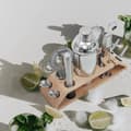 Miniatyrbillede 4 af 4: Cocktail Shaker Sæt, 13-delt Samling, Rustfrit Stål Tilbehør, Bambus Stativ