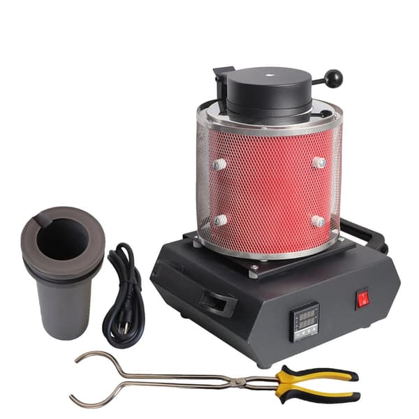 Guld/Sølv Smelteovn, 3 KG, 1150 grader Celsius Justerbar Temperatur, Avanceret PID Kontrol,Rød 3kg 220v