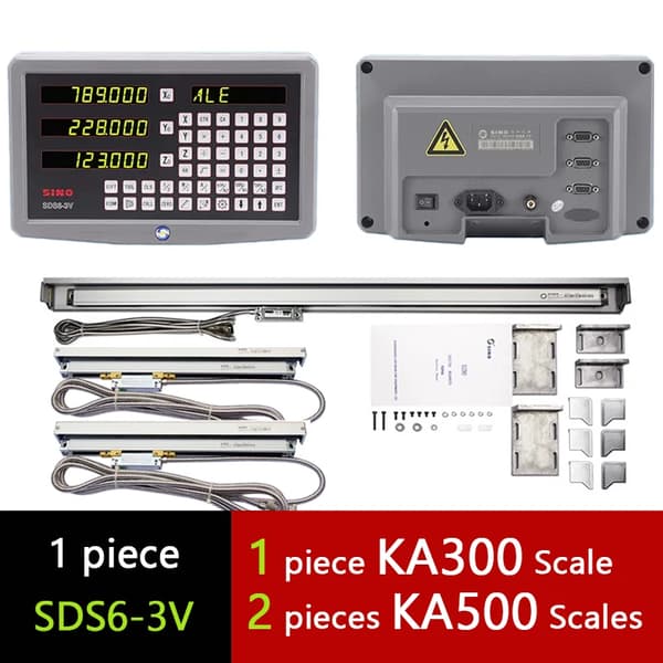 SINO 3-axlig digital avläsning, hög precision 5UM, mångsidig för fräsning och svarvning,DRO-KA300-KA500-KA50