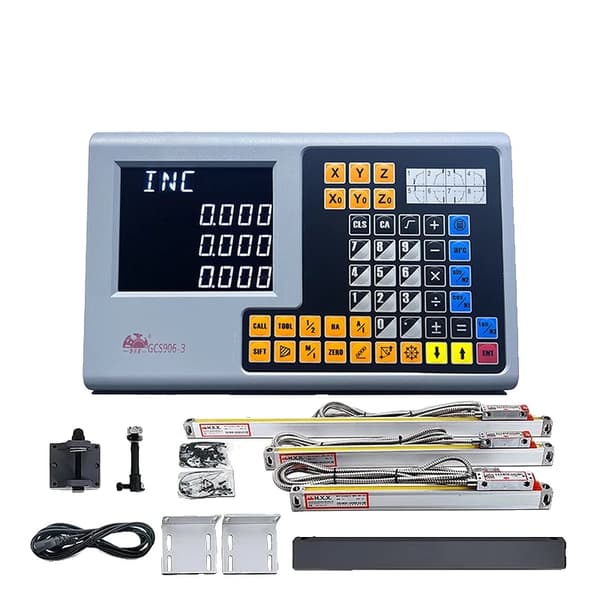Digitalt aflæsningsdisplay system, 2 akser, 1000mm lineær encoder optisk skala lineal,GCS906-3 LCD DRO SÆT