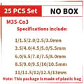 Miniatyrbillede 1 af 2: Kobolt Twist Bor, 25 PCS Sæt, HSS-Co 3% M35 Kobolt, Metalboring,25stk plastik