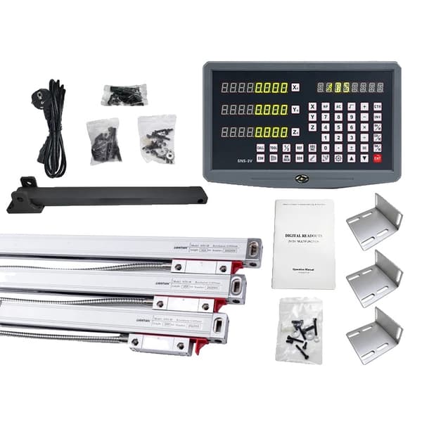 DRO Digital Readout Kit, Hög precision 0,005 mm upplösning, Mångsidig för svarv och fräs,0,005 mm komplett set