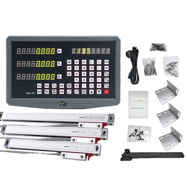 SNS-3V DRO Digital Læser, 3-Akse Support, 5um Opløsning,0,005 mm komplet sæt