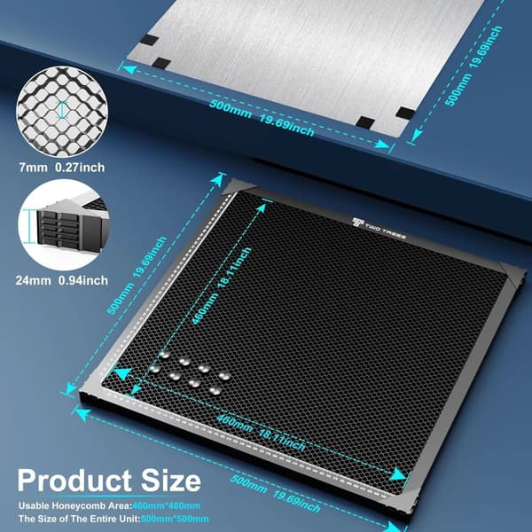 Honungskakel Arbetsbord, Lättviktsdesign, Förbättrade Säkerhetsfunktioner,500x500x22mm kit500x500x22mm kit