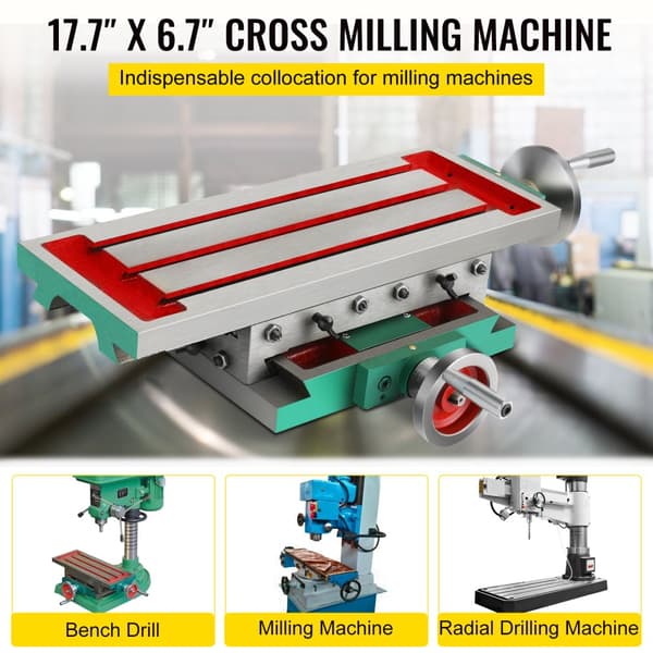 Fressemaskine Arbejdsbord, 17,7 x 6,7 Tommer, Justerbar 2-akse Bevægelighed, Robust Konstruktion,450 mm x 170 mm
