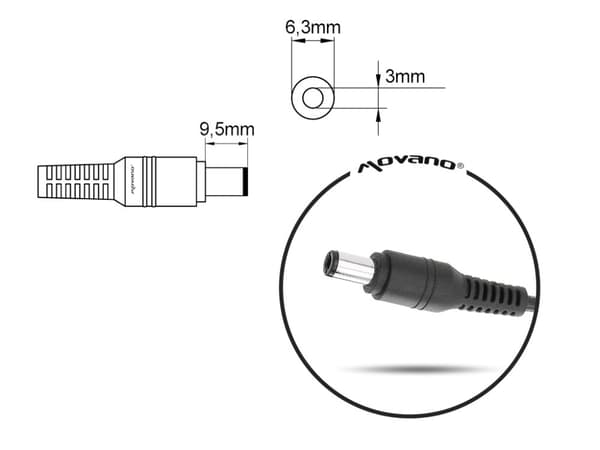 Strømforsyningsoplader til Toshiba 15v 4a 60W 6,3x3,0mm