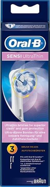 Oral B Reservebørste Sensi Ultrathin Børstehoved 3-pak