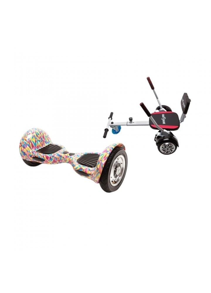 Paket Hoverboard OffRoad Abstract 10 tums + HoverKart svamp, Smart Balance™ Premium Brand, Bluetooth, Samsung-batteri,Bärväska, 700W ström, lysdioder