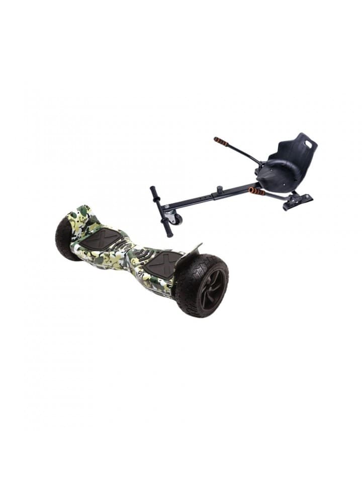 Paket Hoverboard Hummer Camouflage 8.5 tums + HoverKart, Smart Balance™ Premium Brand, Bluetooth, Samsung-batteri, 700W ström, lysdioder