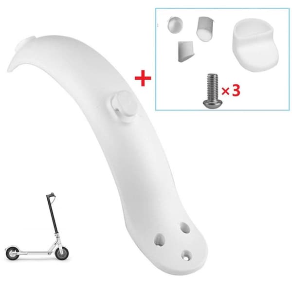 Bakre Stänkskydd, Gummistoppare & Skruvar till Xiaomi MiJia M365/Essential/1S Scooter/Pro 2/Xiaomi Mi Electric Scooter 3 - Vit