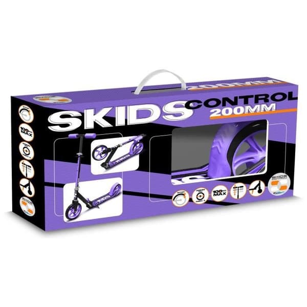 UNIVERSAL - 200 mm justerbar fällbar skoter med Mauve SKIDS CONTROL kickstand