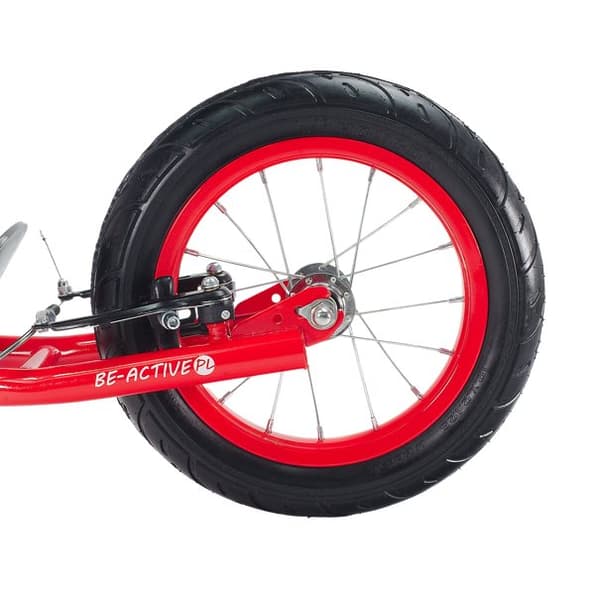 Børnescooter med 12'' pneumatiske dæk – dobbelt V-bremse – rød