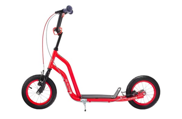 Børnescooter med 12'' pneumatiske dæk – dobbelt V-bremse – rød