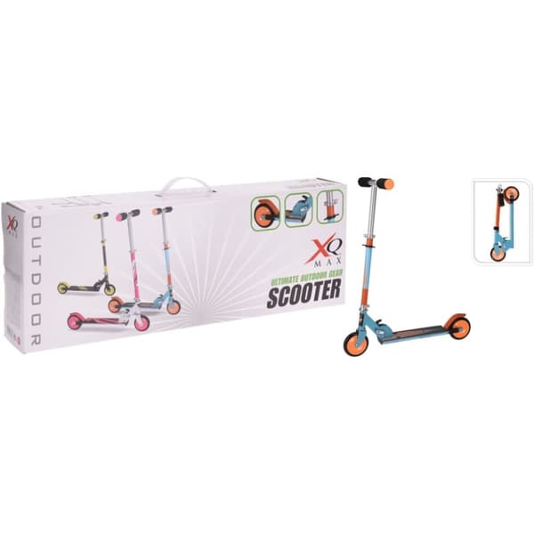 XQ Max Hopfällbar sparkcykel med fotbroms blå och orange
