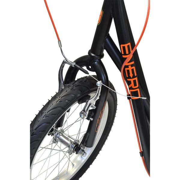 Scooter sort med orange - metal - dobbelt håndbremse