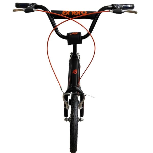 Scooter sort med orange - metal - dobbelt håndbremse
