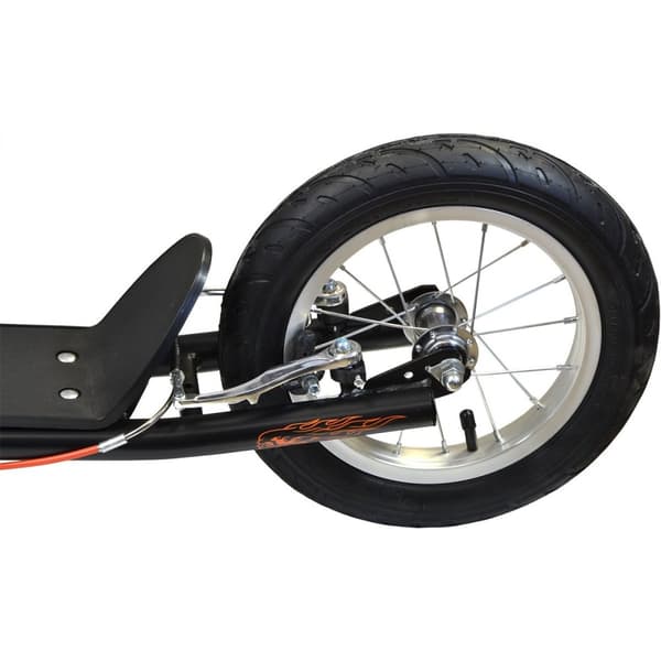 Scooter sort med orange - metal - dobbelt håndbremse