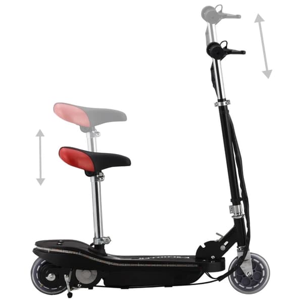 vidaXL Sparkcykel med sits och LEDs för barn 120 W svart