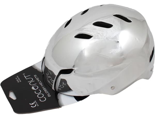 Coconut Glossy Helmets Silver cykelhjälm, Small