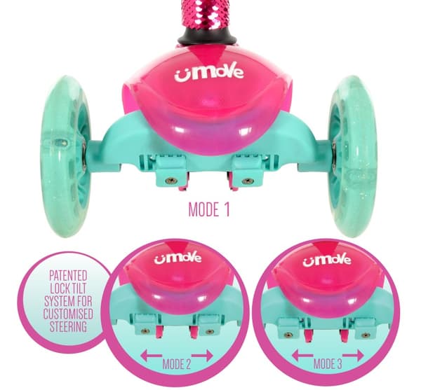 uMoVe Paillet Mini Flex LED sparkcykel, pink