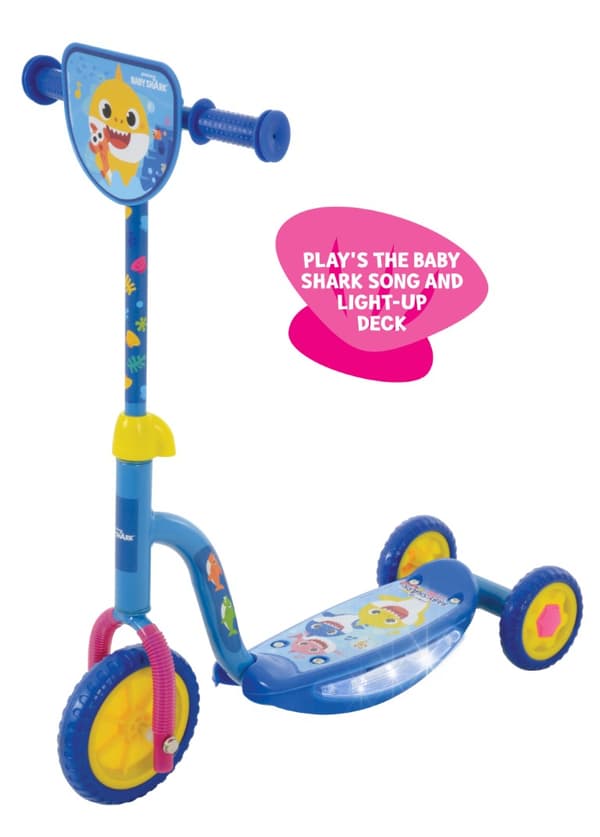 Baby shark trehjulig sparkcykel med musik och ljus