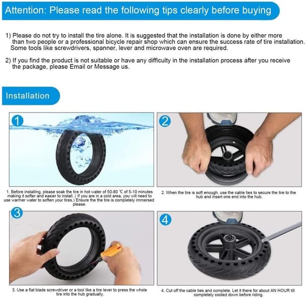 2-Pack - Xiaomi Däck + Verktyg - Punkteringsfria Honeycomb tire