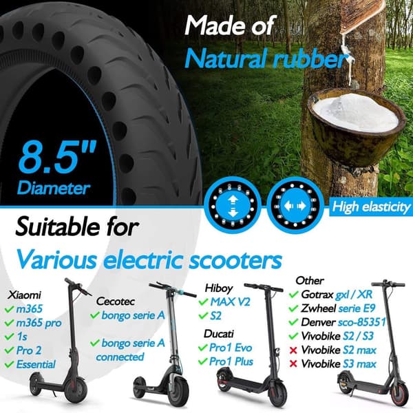 2-Pack - Xiaomi Däck + Verktyg - Punkteringsfria Honeycomb tire