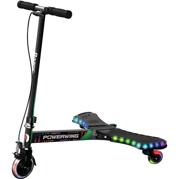 Razor PowerWing Lightshow Caster Scooter Sort, Blå
