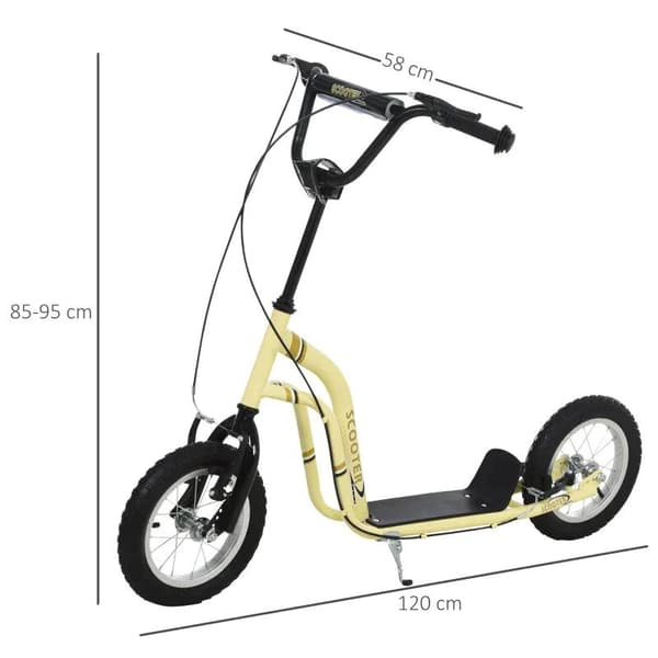 Rootz Scooter - Children's Scooter - Kick Scooter - City Scooter - Kickboard With Pneumatic Tires - Aluminum - Beige