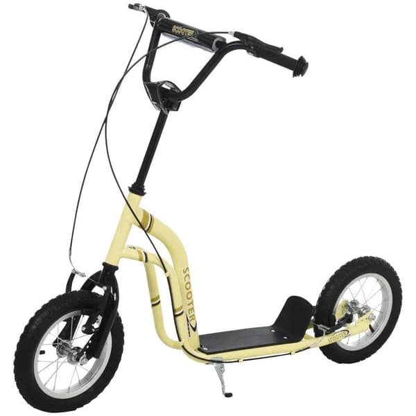 Rootz Scooter - Children's Scooter - Kick Scooter - City Scooter - Kickboard With Pneumatic Tires - Aluminum - Beige