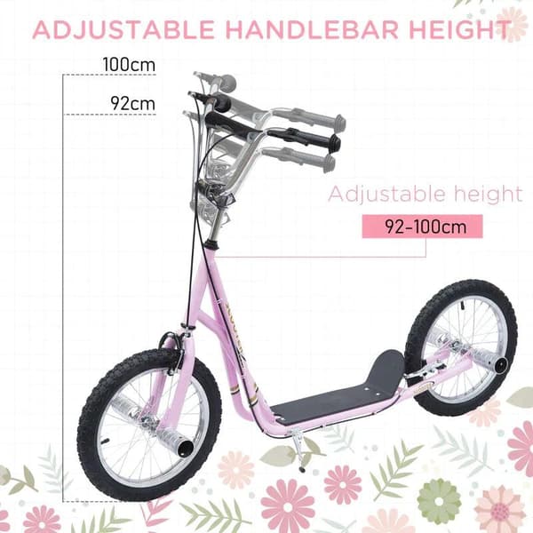 Rootz børnescooter - Kick Scooter - City Scooter - Teen Push Scooter - Stunt Scooter - Push Kick Scooter til børn - Justerbar - Pink - 143 x 58 x 92-1