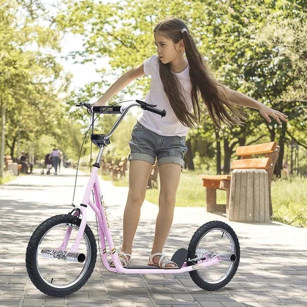 Rootz børnescooter - Kick Scooter - City Scooter - Teen Push Scooter - Stunt Scooter - Push Kick Scooter til børn - Justerbar - Pink - 143 x 58 x 92-1