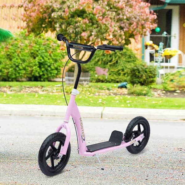 Rootz Scooter - Børnescooter - City Scooter - Kick Scooter - Børne Stunt Scooter - Scooter med bagbremse - Højdejusterbar - Stål - Pink - 120 x 52 x 8