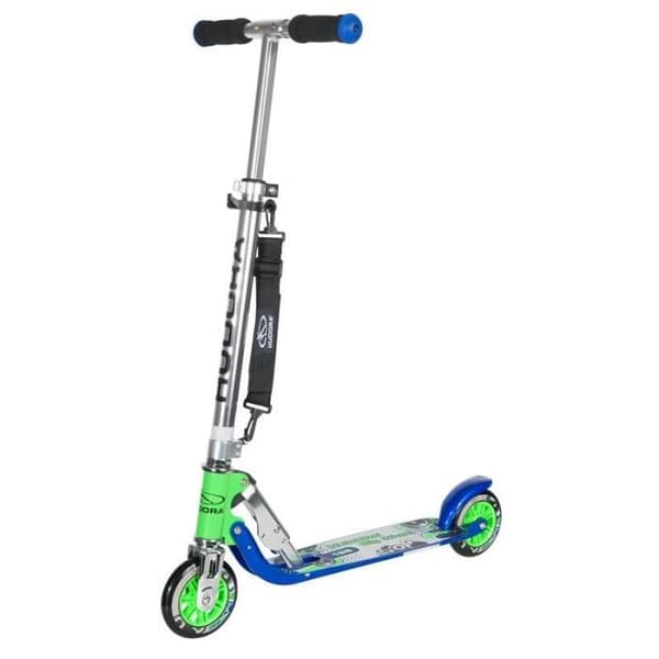 Trottinett - HUDORA - Stora hjul 125 - Aluminium - Blå och Grön - Friktionsbroms