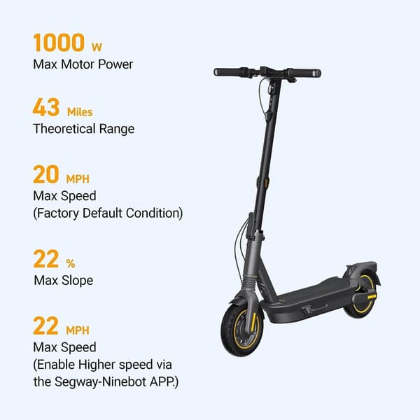 Ninebot KickScooter MAX G2 Kickbike 70km rækkevidde maks 35 km/t