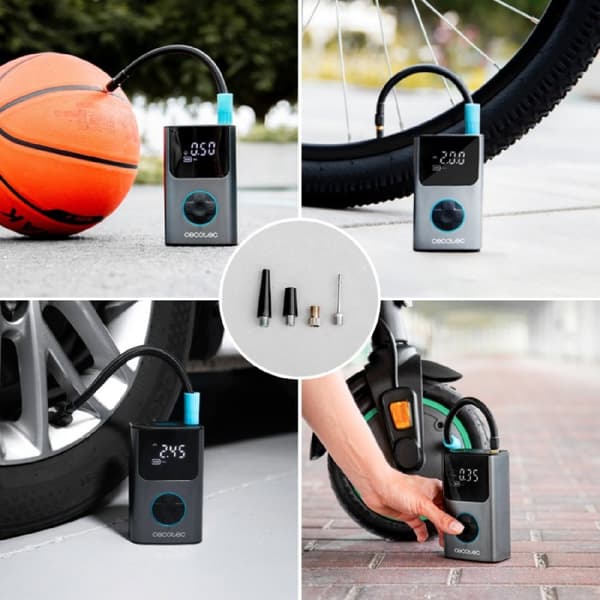 Cecotec Electric pump for cars, motorbikes, bicycles, scooters, and balls. With 7.4 V and 2000 mAh x 2 battery capacity.