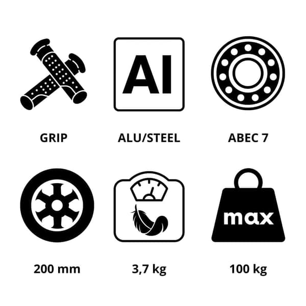 HyperMotion tohjulet scooter VIBE til børn 7+ og unge, max belastning op til 100 kg, aluminium, foldbar. LYSERØD